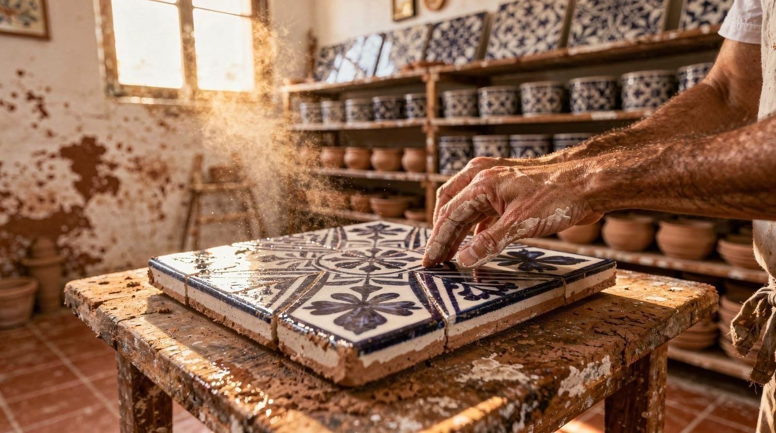 Mon après-midi dans un atelier de céramique à Triana — Je me suis inscrit à un atelier de carreaux en céramique à Triana sur un coup de
