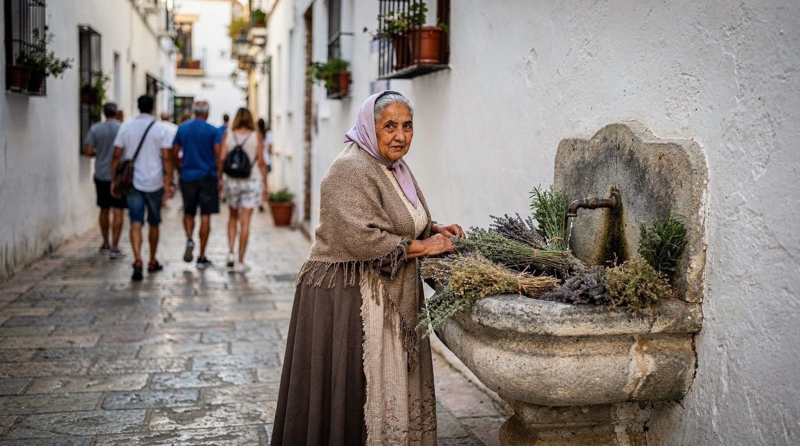 La estafa del romero en Sevilla: qué es y cómo evitarla — Mujeres cerca de la Catedral de Sevilla ofrecen romero «gratis» y luego piden di